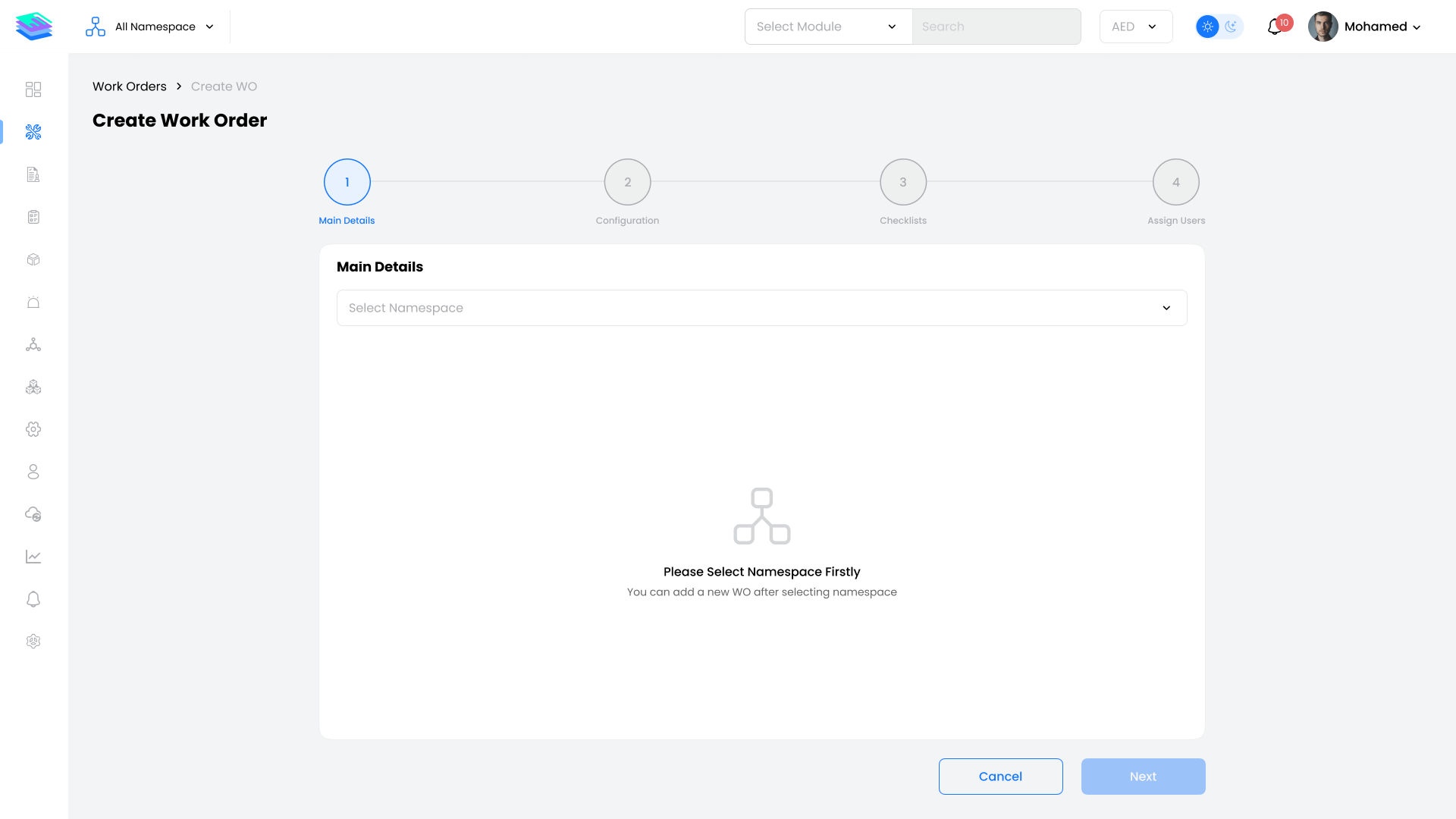 Add Work Order Form